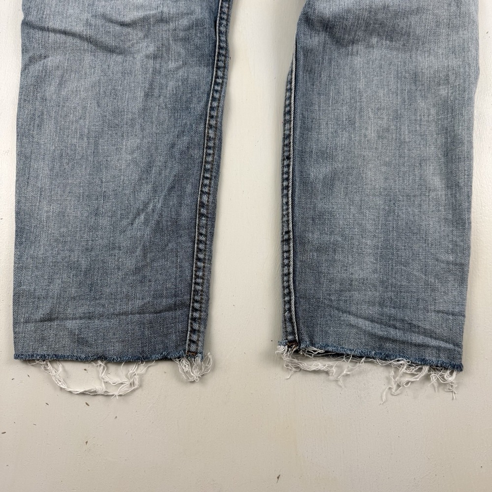 Free People Distressed Jeans Women 29 Raw Hem Blue Light Wash‎ Cotton Stretch - Picture 4 of 14